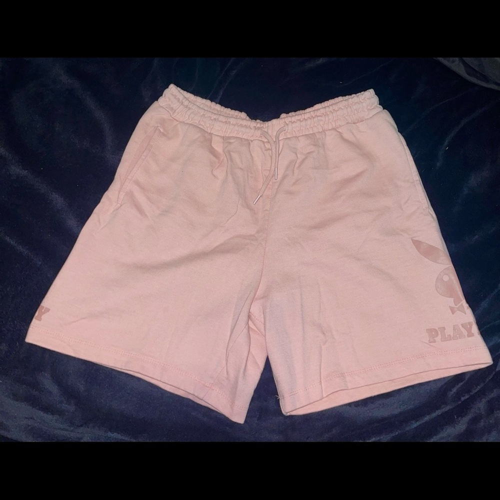 Playboy By PacSun Double Bunny Sweat Shorts Pink